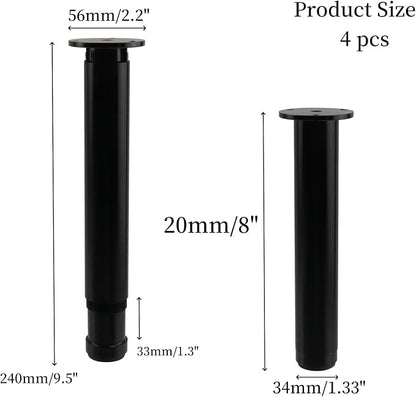 4 PCS Metal Adjustable Furniture Sofa Legs, Heavy Duty Bed Frame Center Support - Image 2