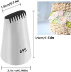 Large Piping Tips Set,Icing Tips with 1M Open Star Decorating Tip,2D Drop Flower Frosting Tip,1A Round Pastry Tip and 895 Basketweave Piping Tip for Cake Cupcake Decorating,4 Pcs
