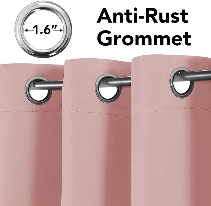 H.VERSAILTEX Pink Curtains for Bedroom Thermal Insulated Living Room Curtains - Image 4