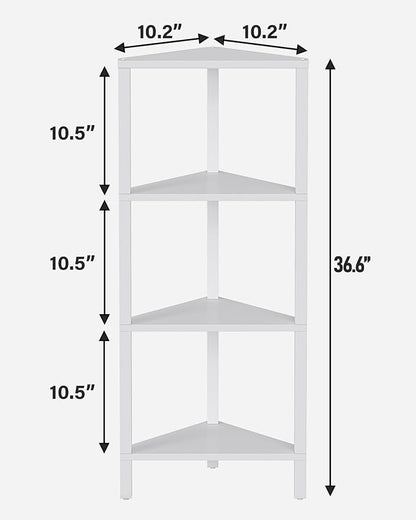 TUTOTAK Corner Shelf, 4-Tier Corner Bookshelf - Image 2
