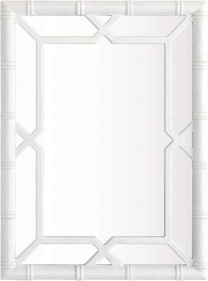Bamboo-Look Solid Wood Window Pane Mirror 23" X 31" by SORBARIA