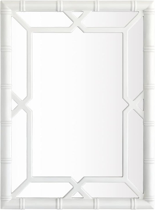 Bamboo-Look Solid Wood Window Pane Mirror 23" X 31" by SORBARIA