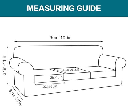 Turquoize 4 Piece Sofa Covers for 3 Cushion Couch Sofa Slipcover Soft Couch - Image 2