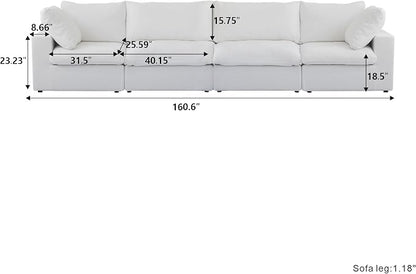 Cloud Modular Sectional Sofa Couch, 4 Seater Sofa - Image 2
