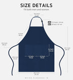 Syntus 12 Pack Bib Apron, Unisex Aprons Adjustable Waterdrop Resistant with 2 Pockets Cooking Kitchen Apron for Chef, BBQ Drawing Apron Bulk, Nautical Blue