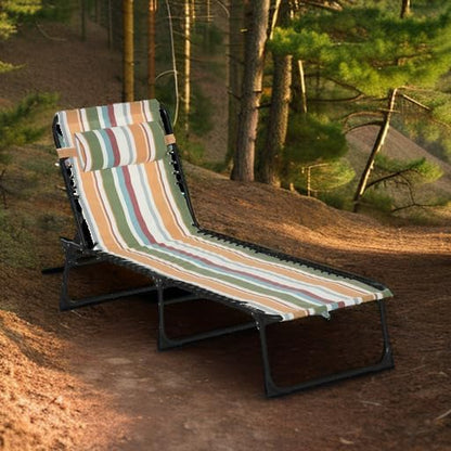 Outsunny Folding Chaise Lounge Chair, Patio Sun Tanning Chair, Outdoor Chaise - Image 6