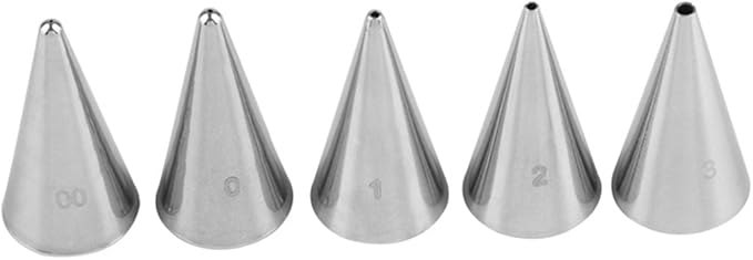 Cake Decorating Set, 5 Pieces Stainless Steel Icing Piping Nozzles Tips Kit - Christmas Holiday Birthday Anniversary Wedding Cupcakes Cakes Cookies Dessert Candy Pastry DIY Making Tools #5
