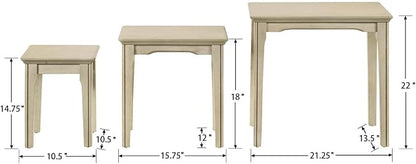 Kmax Nesting Tables Set of 3, Small Sofa Side Table Rustic Stacking End Table - Image 2