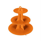 2Pcs 3-Tier Cupcake Stand, Cake Stand holder, Tiered DIY Cupcake Stand Tower for Dessert Table Displays, Birthday Theme Party Favors Decoration, Floral Tea Party, 12" W x 12.8" H, Orange