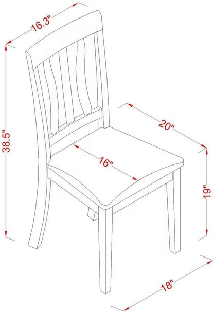 East West Furniture ANC-BLK-C Antique Dining Chairs - Image 3