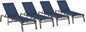 Patio Chaise Lounge Chair Set of 4, Foldable Lounge Chair by CIOKEA