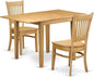 East West Furniture NDVA3-OAK-W 3 Piece Modern Dining Table Set Contains a by EastWestFurniture
