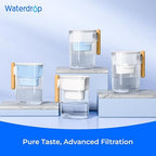 Waterdrop Alkaline Chubby 10-Cup Large Water Filter Pitcher with 1 Filter, Healthy, Clean & Toxin-Free Mineralized Alkaline Water (100 Gallons), Up to PH 9.5, BPA Free