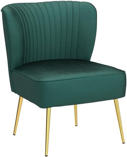 HULALA Home Velvet Accent Chair, Modern Upholstered Cute Side Chair - Image 4