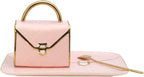 YnsfreeCeramic Purse Coffee Mugs Set Tea Cup Unique Bag shaped mug and Saucer Set with Spoon and Saucer For Women Thanksgiving Christmas Gifts (Pink)