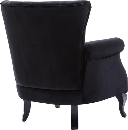 Mid Century Modern Accent Chair Upholstered Armchair Comfy Velvet Fabric Single - Image 8