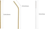 10 Pcs Stainless Steel Straws, Reusable Drinking Straws, 5 Straight + 5 Bent Metal Straws Set With 2 Pcs Cleaning Brushes (Gold, 10.5 Inch)