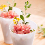 Restaurantware 7 Ounce Plastic Glasses 100 Round Incline Shooter Cups- Disposable Small White Plastic Round Bowls Unique Design For Soups Appetizers Or Desserts