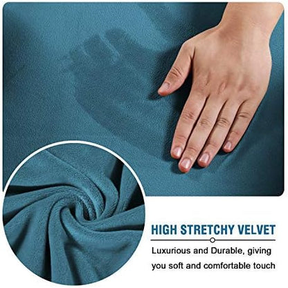 H.VERSAILTEX Velvet 4 Piece High Stretch Sofa Slipcover Cover Furniture - Image 5