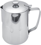 Stainless Steel Milk Frothing Pitcher, Stainless Steel Coffee Cup Mug Milk Frothing Pitcher Jug with Lid for Latte Coffee Art for Office Kitchen with handle(1000ML)