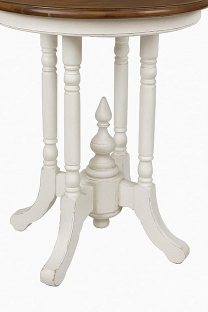 Sunset Trading Shabby Chic Cottage Table, Small Ornate, Antique white - Image 5