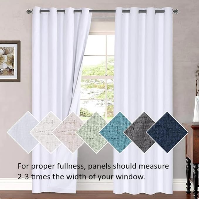 H.VERSAILTEX White Curtains for Bedroom Thermal Insulated Room Darkening Living - Image 9
