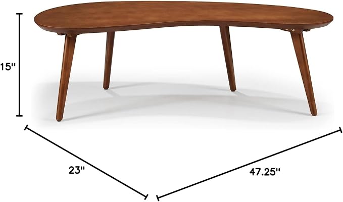 Mid Century Modern Abstract Shaped Coffee Table/Solid Wood/Oak Finish - Image 3