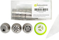 Restaurantware Pastry Tek Russian Piping Tips Set 23 Piece Durable Cake Decorating Kit - 12 Piping Tips 10 Piping Bags Stainless Steel Piping Bags And Tips Set 1 Tri-Color Coupler