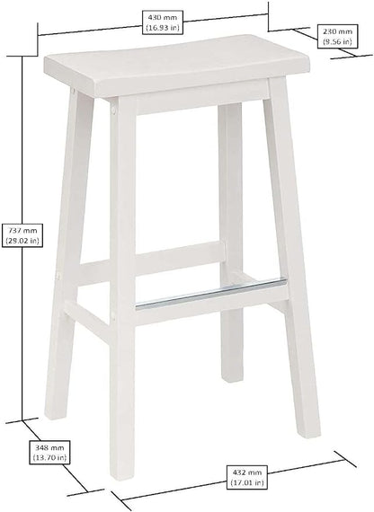 Amazon Basics Solid Wood Saddle-Seat Counter Height Bar Stools - Image 3