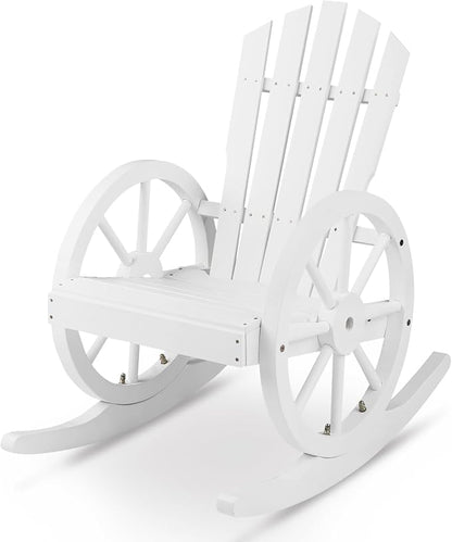 Outvita Adirondack Rocking Chair, Wood Wagon Rocker, Outdoor Wooden Carbonized by Outvita
