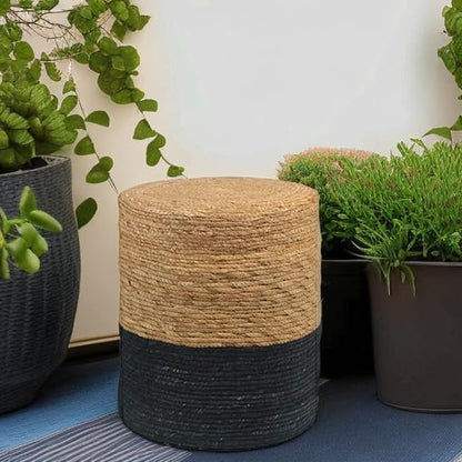 Wimarsbon Natural Seagrass Foot Stool, Hand Weaving Round Ottoman, - Image 6