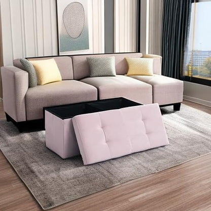 Storage Ottoman Bench Foldable Seat Footrest Shoe Bench End of Bed Storage - Image 6