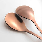 AnSaw 6-Piece Elegant Rose Gold Leaf Long Handle Teaspoons - 7.4" Stainless Steel Stir Spoons for Coffee & Tea, Perfect for Mixing & Stirring