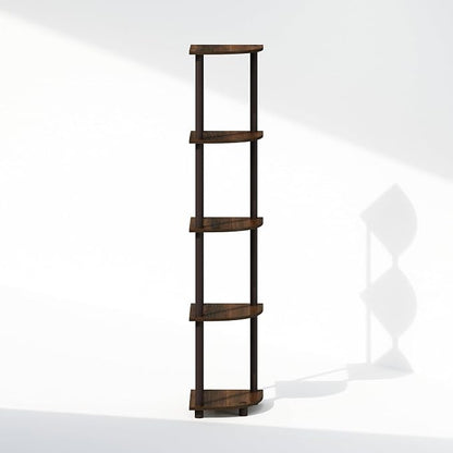 Furinno Turn-N-Tube Storage Shelves, 5-Tier Book Shelf, Corner Shelf, Toolless - Image 6