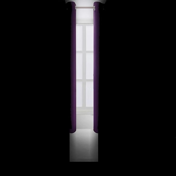 Purple Blackout Curtains 34 x 63 Inch Length/Set of 2 Curtain Panels/Thermal - Image 3