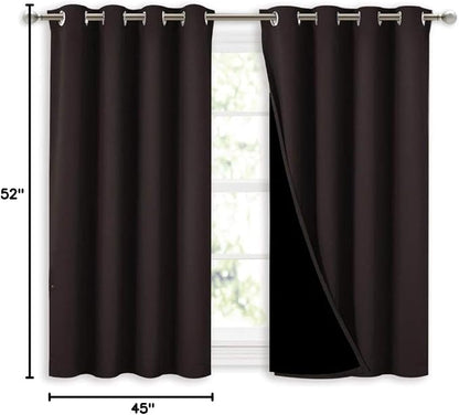 NICETOWN 100% Blackout Curtains 45 inches Length, 2 Thick Layers Completely - Image 9