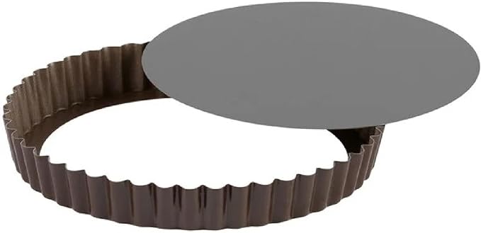 Paderno World Cuisine 8.625 Inch Fluted Non-Stick Tart Pan with Removable Bottom
