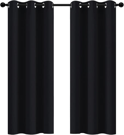 Yakamok Room Darkening Curtains 42x72 inch Length Black-Living Room | 2 panels by Yakamok