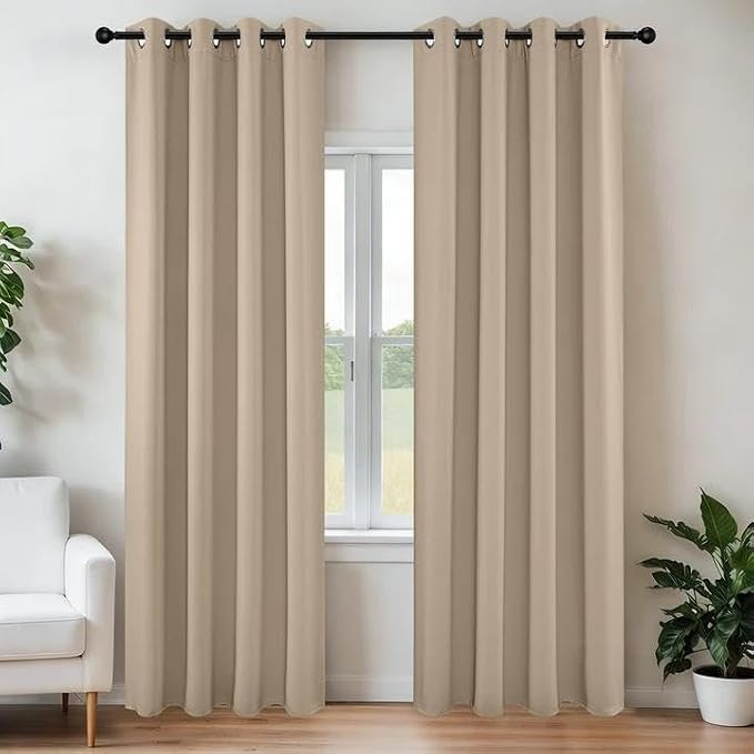 Joydeco Blackout Curtains 90 Inch Length 2 Panels Set, Thermal Insulated Long by JOYDECO