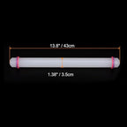 HARFINGTON 2pcs Fondant Rolling Pin with Rings PP 43cm x 3.5cm Non Stick for Baking, White