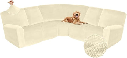 Arfntevss Sectional Recliner Couch Covers Velvet Corner Sectional Sofa Cover by Arfntevss