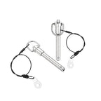 uxcell 1 Pcs Quick Release Pin, 3/8" x 2"(Dia. x L) Push-Button Ball Locking Pin 304 Stainless Steel Ring Handle Locking Pin with Wire for Audio Bimini Top Marine, Silver