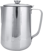 Stainless Steel Frothing Pitcher with Lid - 1500mL Milk Frothing Cup Jug for Espresso Machine Latte Coffee Art