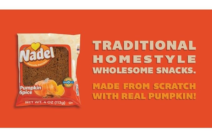 Nadel - Naturally Delicious Sweet Breads Variety Pack (Banana Chocolate Chip, Vanilla Pound Cake, Apple Spice, Pumpkin Spice). (8 Pack, 2 Breads Per Flavor)