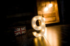 Foaky Decorative Led Marquee Light Up Number, Marquee Light Up Number Sign for Night Light Wedding Birthday Party Christmas Home Bar Decoration Number(9)
