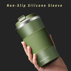 Travel Coffee Mug Spill Proof Leakproof 12 oz Insulated Coffee Mug with Screw Lid, Stainless Steel Vacuum Tumbler Reusable Thermal Coffee Cup to go for Hot and Cold Drinks -380ml,Dark Green