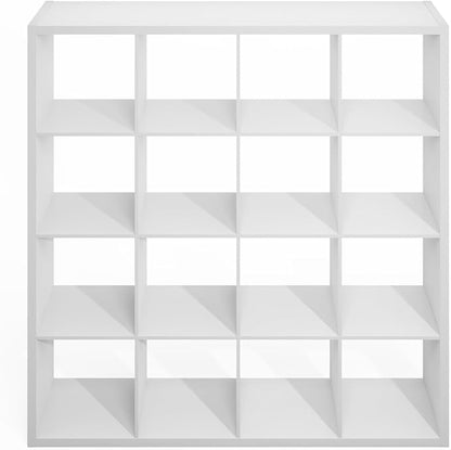 Furinno Simple Cube Storage Organizer, 16-Cube Display Shelf, Open Back - Image 7