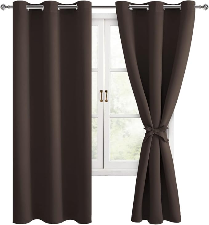 Blackout Curtains for Bedroom and Living Room, 42 x 72 Inch | Thermal Insulated by Hiasan