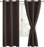 Blackout Curtains for Bedroom, 38 x 63 Inches Length Brown 2 Panels | Thermal by Hiasan
