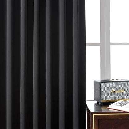 Joydeco 84 Inch Black Curtains 2 Panels Set, Room Darkening Drapes - Image 6